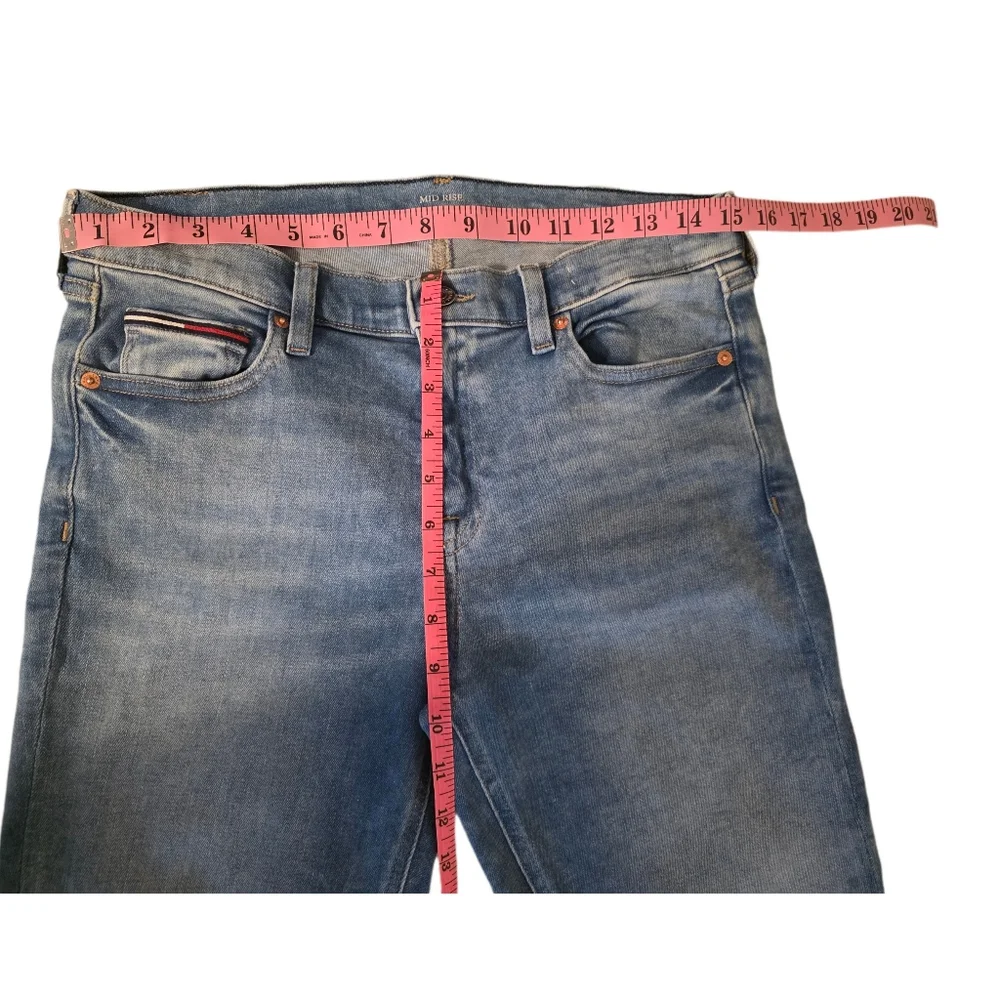 Tommy Hilfiger Nora Mid Rise Skinny Ankle Jeans Blue EUC Sz 30 EUC